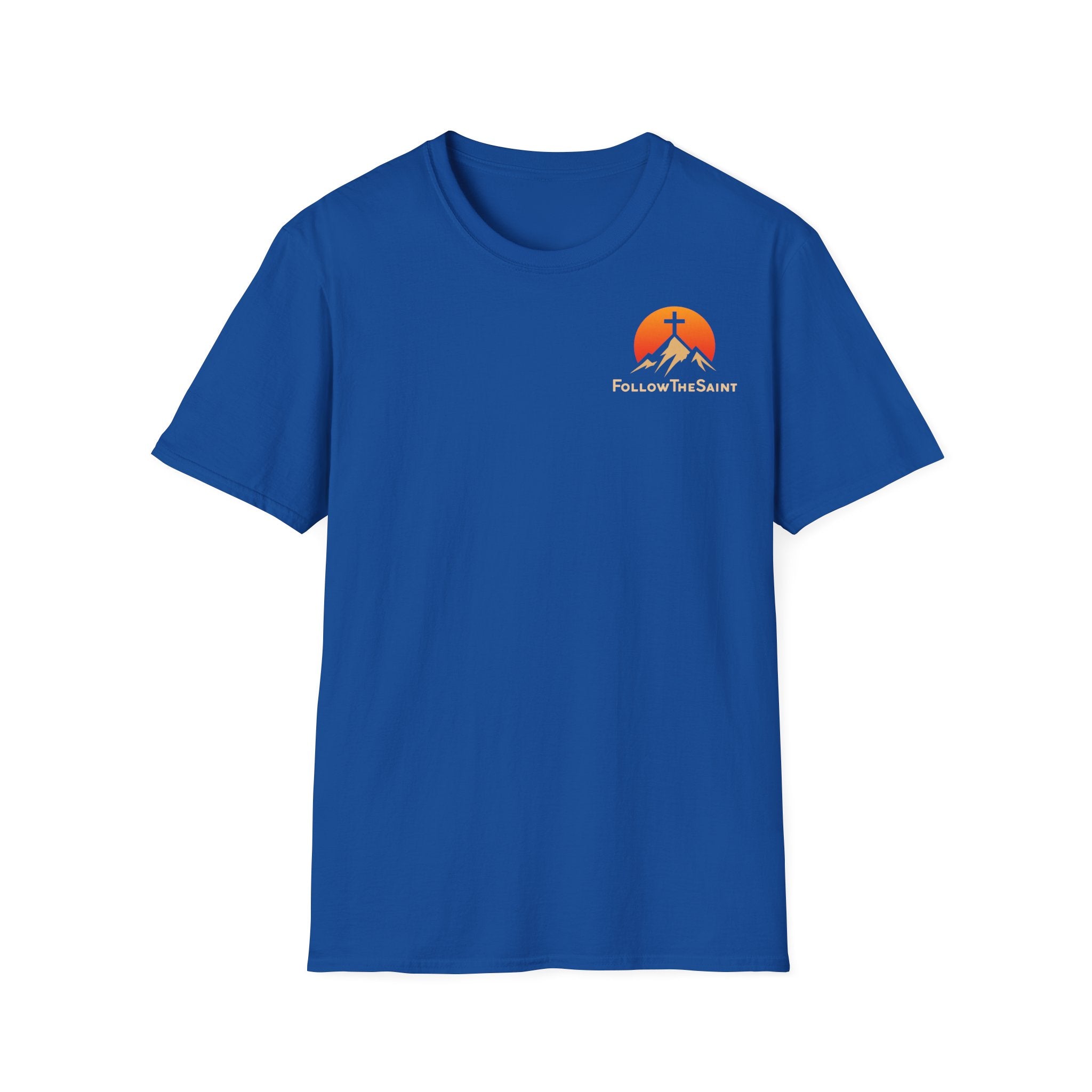 FollowTheSaint Mountain Cross T-Shirt – Beidseitig bedruckt | „not the crowd"