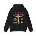 Unisex-Hoodie „If You Die Before You Die“ mit Kreuzmotiv – Versandkostenfrei