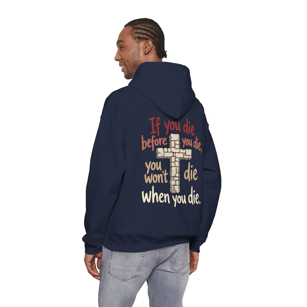 Unisex-Hoodie „If You Die Before You Die“ mit Kreuzmotiv – Versandkostenfrei