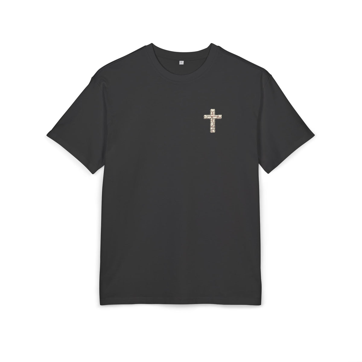 Unisex-Oversize-Shirt „Αν πεθάνεις πριν πεθάνεις…“ – Steinkreuz & griechischer Sinnspruch – Versandkostenfrei