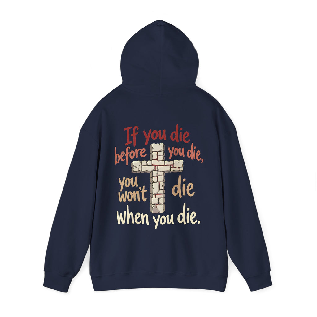 Unisex-Hoodie „If You Die Before You Die“ mit Kreuzmotiv – Versandkostenfrei