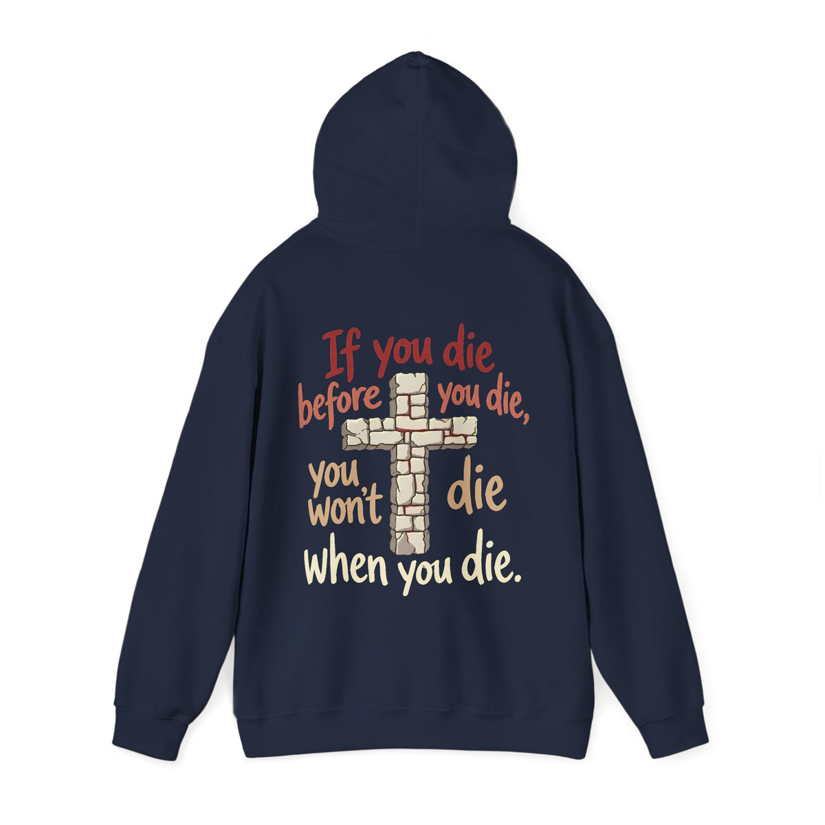 Unisex-Hoodie „If You Die Before You Die“ mit Kreuzmotiv – Versandkostenfrei
