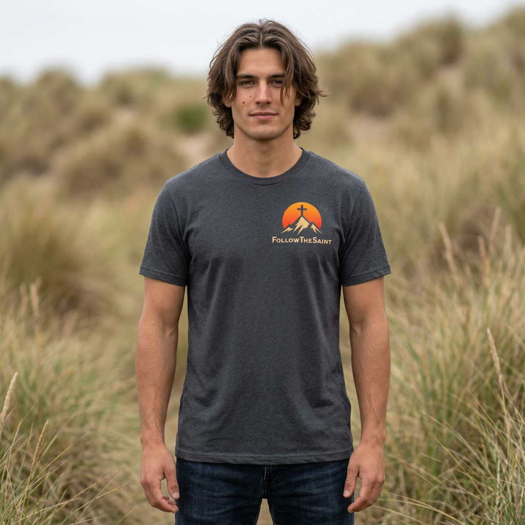 FollowTheSaint Mountain Cross T-Shirt – Beidseitig bedruckt | „not the crowd"