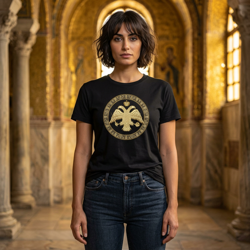 Γυναικείο T-shirt – Βυζαντινός Δικέφαλος Αετός σε Χρυσό