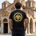 Κλασικό βυζαντινό T-Shirt – Δικέφαλος αετός με ελληνική επιγραφή σφραγίδας – Δωρεάν μεταφορικά