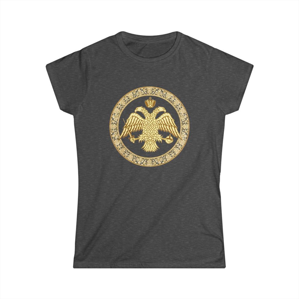 Damen-T-Shirt mit goldenem byzantinischem Doppeladler | Versandkostenfrei