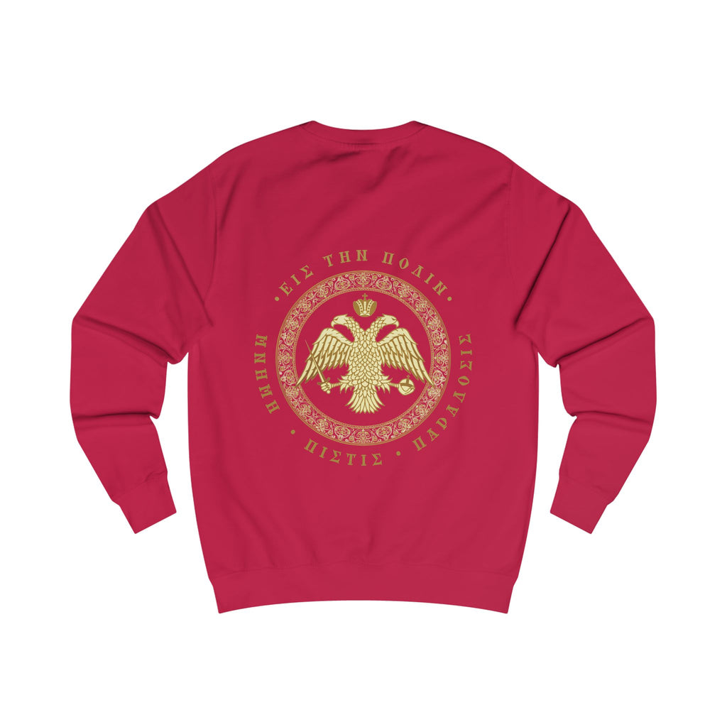 Classic Byzantine Sweatshirt – Doppeladler mit griechischem Siegel-Schriftzug