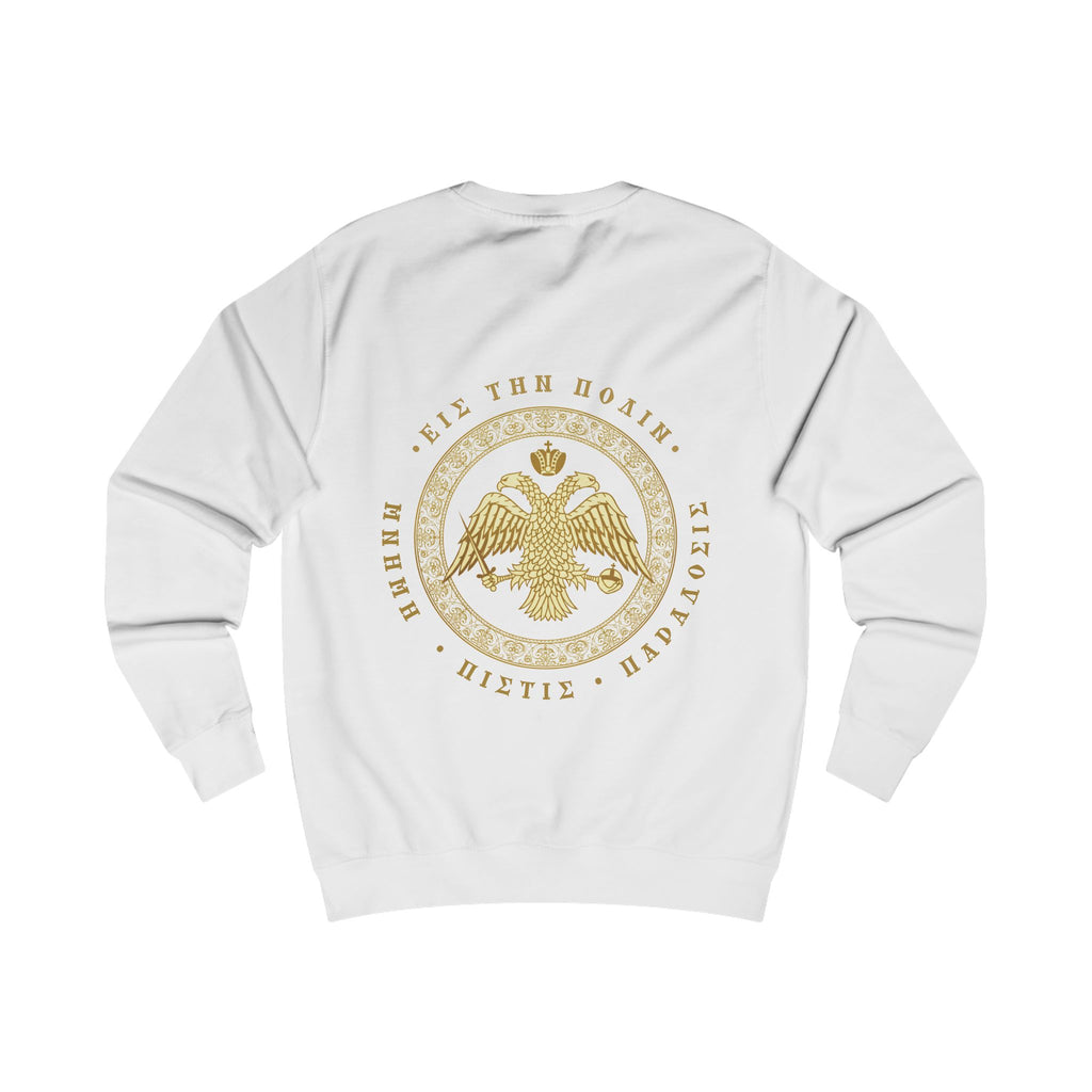 Classic Byzantine Sweatshirt – Doppeladler mit griechischem Siegel-Schriftzug