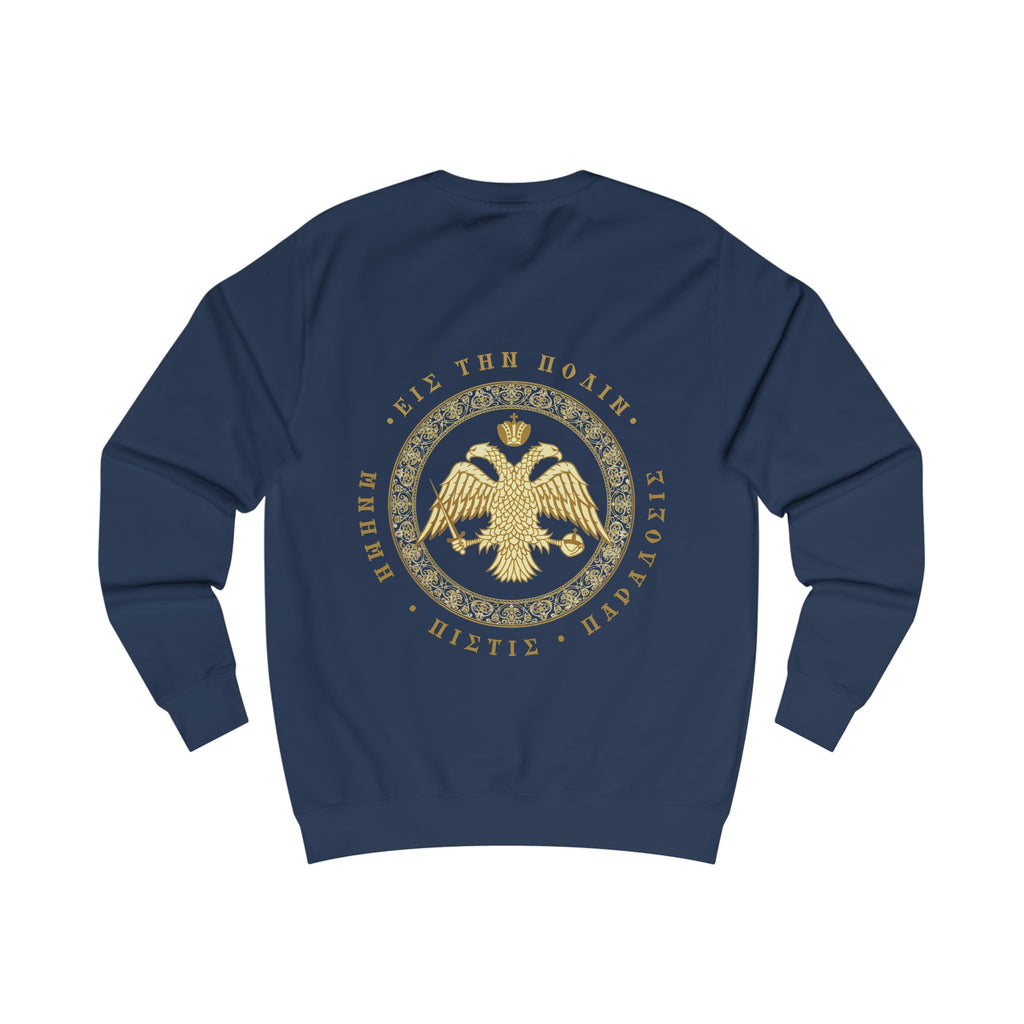 Classic Byzantine Sweatshirt – Doppeladler mit griechischem Siegel-Schriftzug