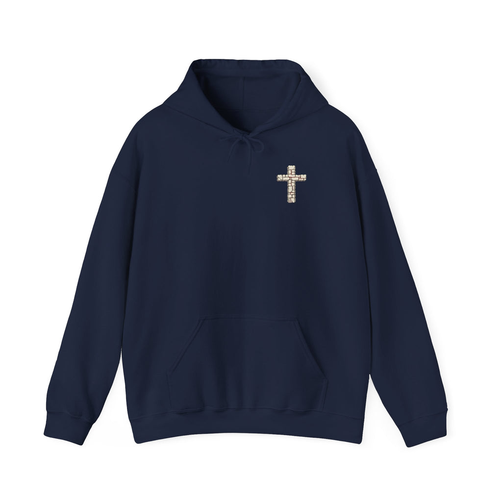Unisex-Hoodie „Αν πεθάνεις πριν πεθάνεις…“ – Kreuzmotiv & orthodoxer Sinnspruch – Versandkostenfrei