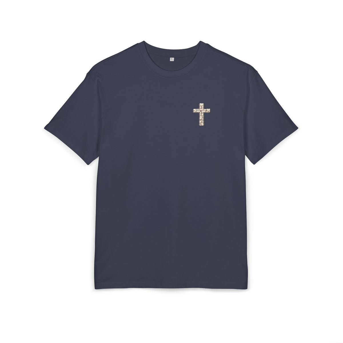 Unisex-Oversize-Shirt „Αν πεθάνεις πριν πεθάνεις…“ – Steinkreuz & griechischer Sinnspruch – Versandkostenfrei