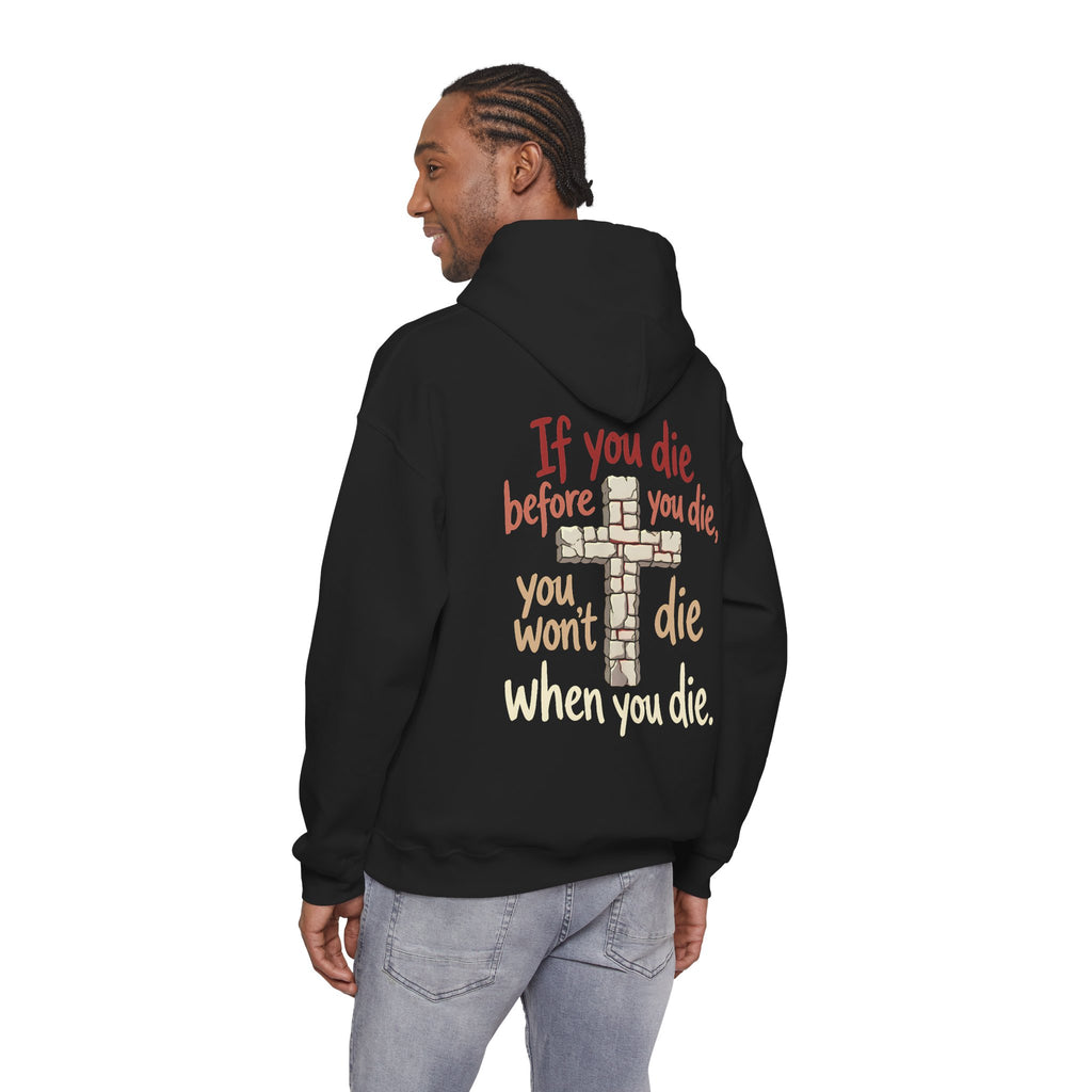 Unisex-Hoodie „If You Die Before You Die“ mit Kreuzmotiv – Versandkostenfrei