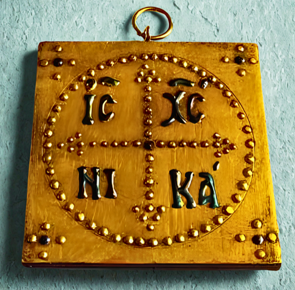 Konstantinato – Byzantinisches Wandmedaillon | Handgefertigt mit 22 Karat Gold