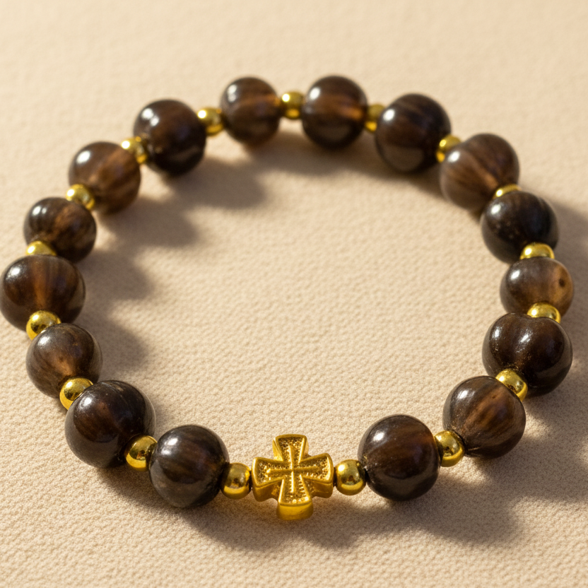 Armband dunkel auf Creme-Hintergrund