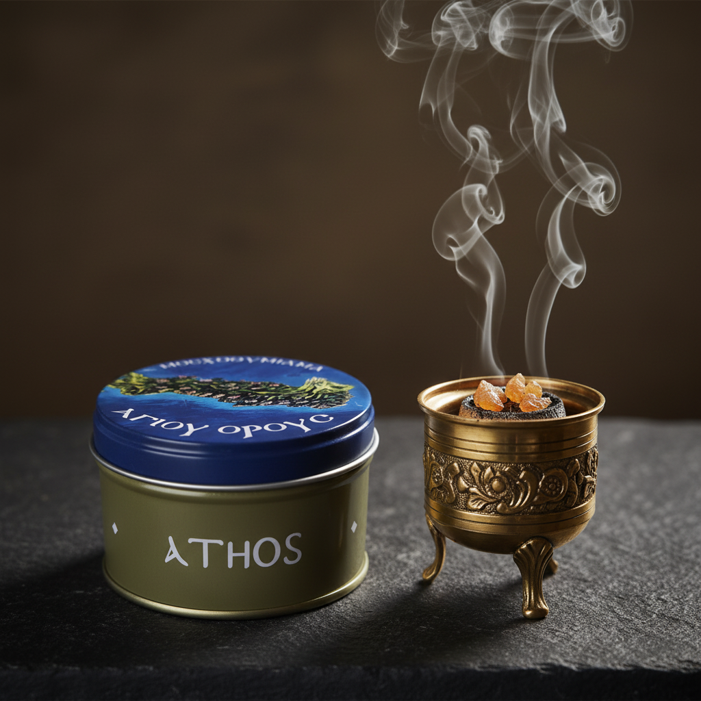 Athos Weihrauch Jasmin – orthodoxer Weihrauch mit Thymiaterion, Heiliger Berg Athos