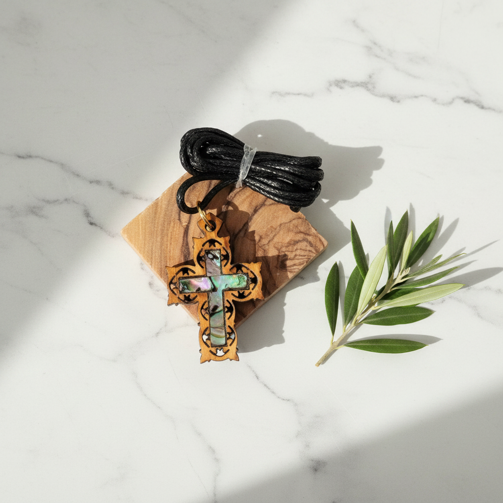 Byzantinisches Kleeblatt-Kreuz auf Marmor