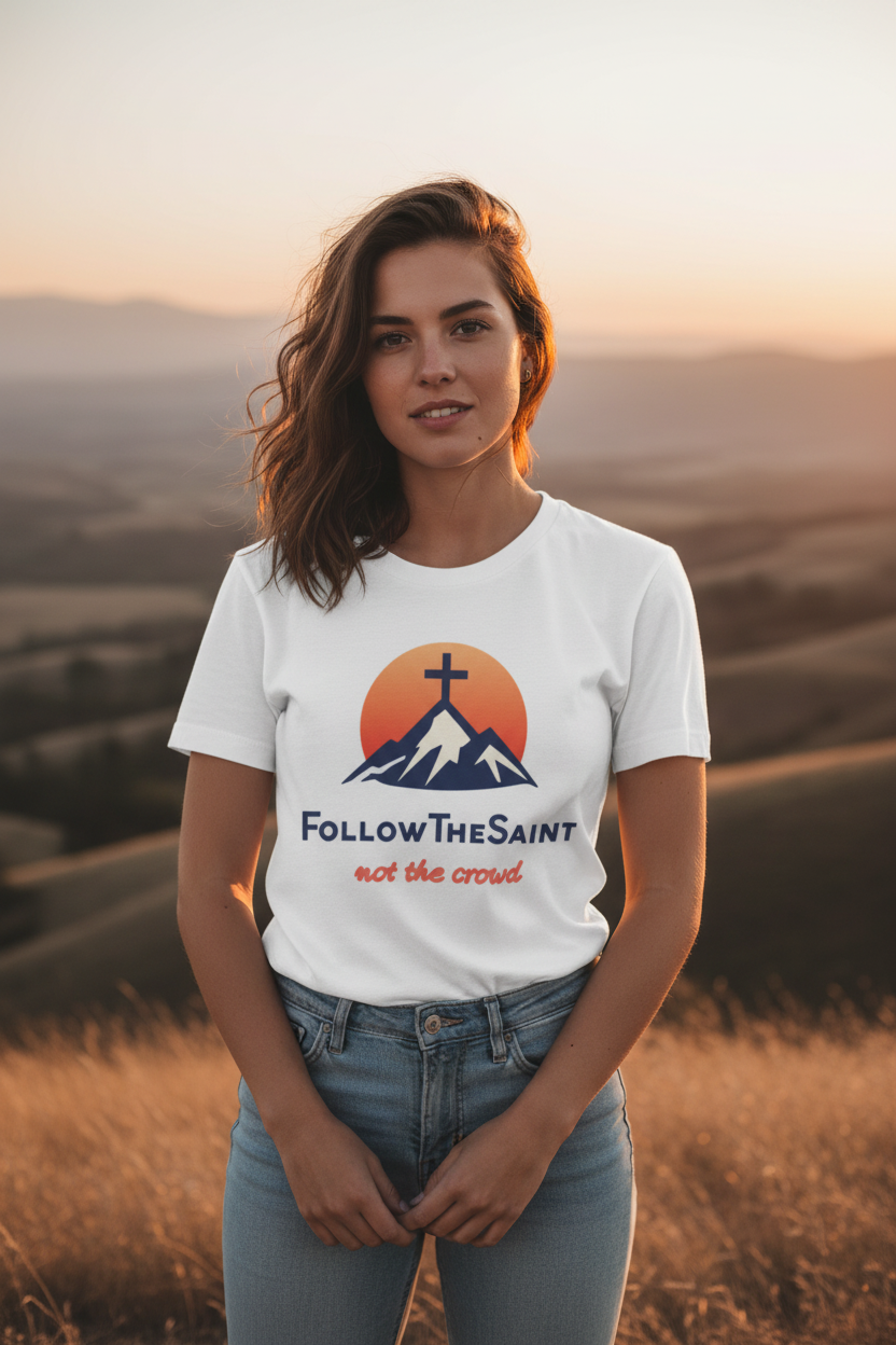 FollowTheSaint Weißes Shirt Frau Outdoor Original