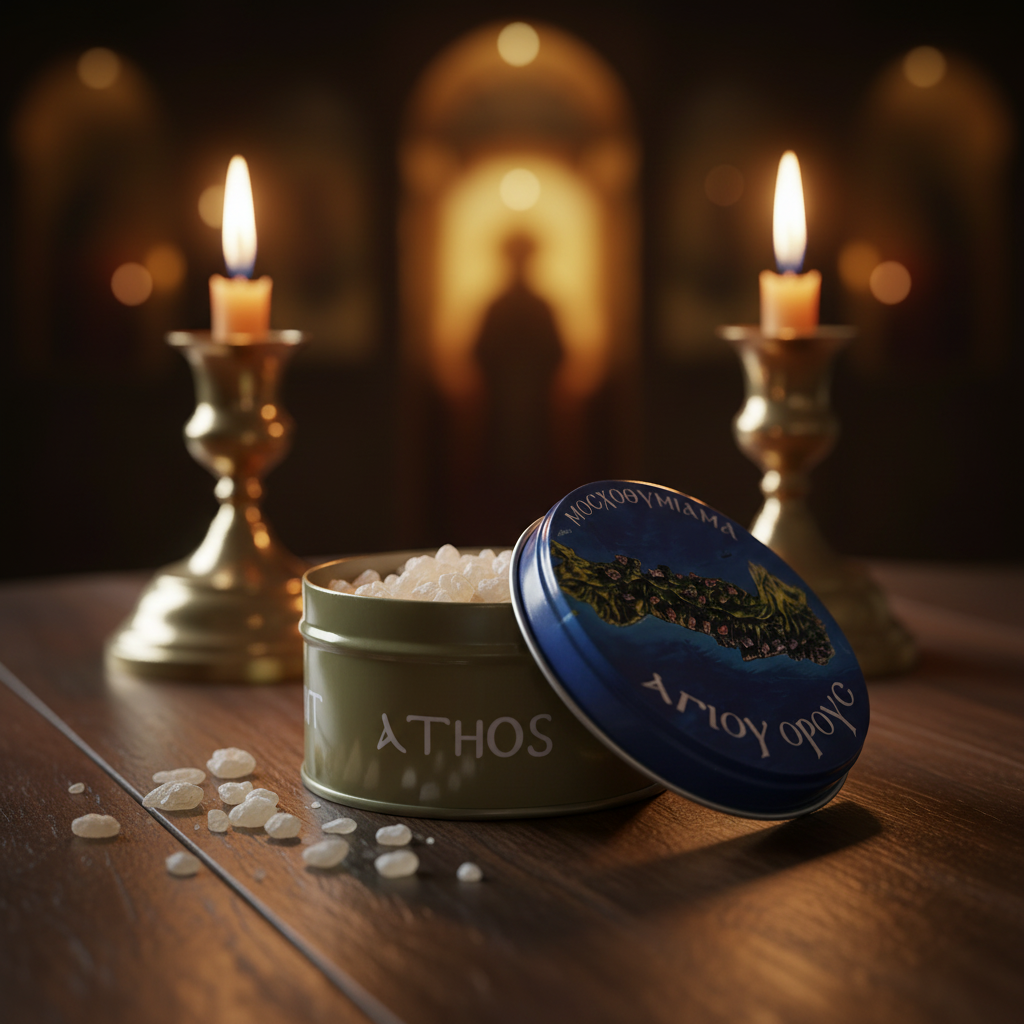 Athos Weihrauch Jasmin – Moschothymiama vom Heiligen Berg Athos im Kerzenlicht