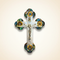 Premium Abalone-Perlmutt Kreuz – Crème-Hintergrund